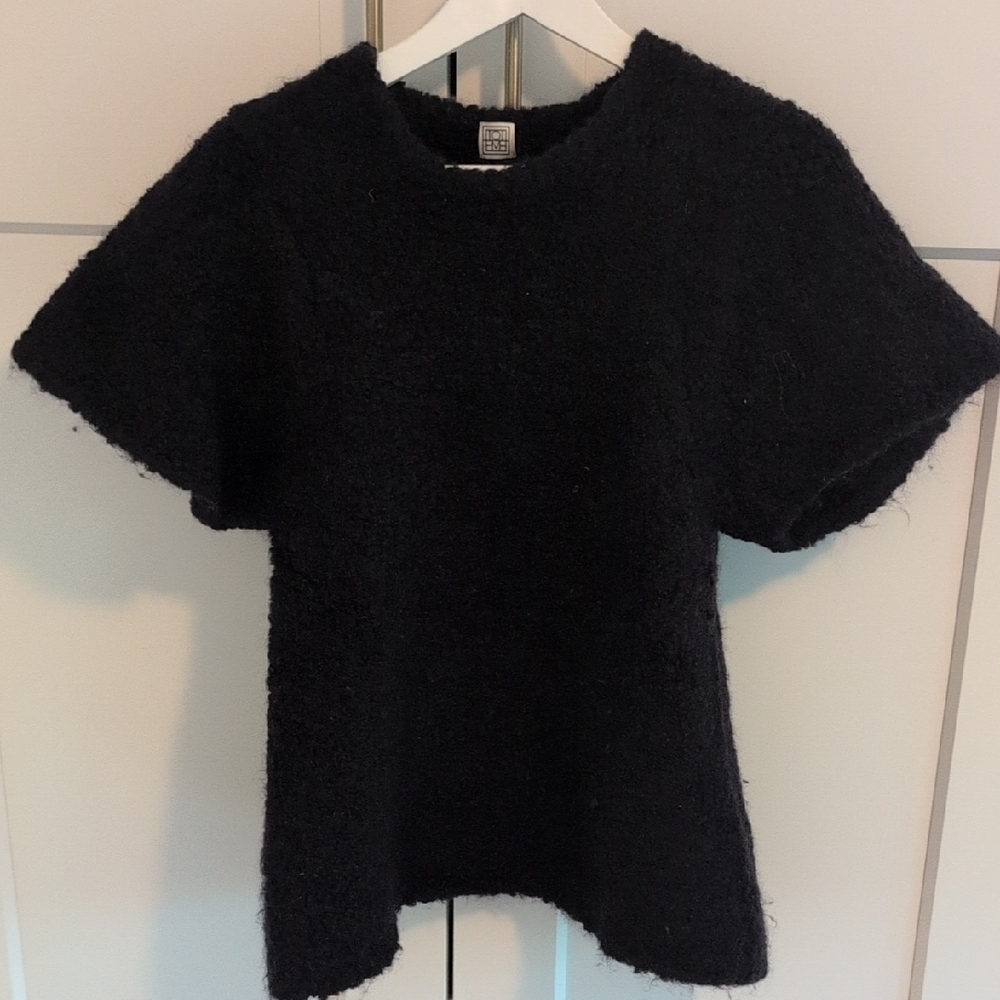 Toteme Black Short Sleeve Sweater